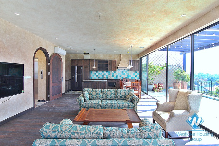 A Elegant and Modern 03 Bedrooms Duplex with lakeview for rent in Dang Thai Mai st, Tay Ho area.